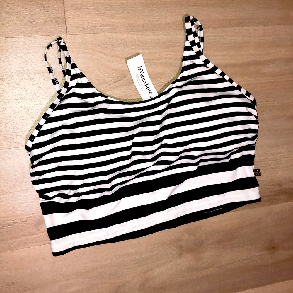 Unworn NWT La Vie en Rose Striped Bikini Top Bathing Suite